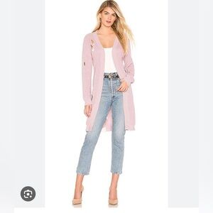 REVOLVE One grey day Wyatt Distressed Cardigan in Mauve